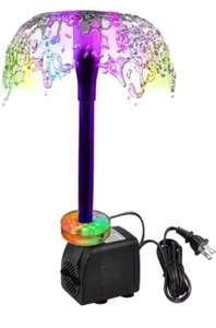 Submersible Fountain Pump with LED Light Ultra Quiet Adjustable Water Pump PATIO - Picture 1 of 8