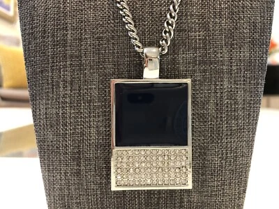 "Collar de plata con estrás de ónix azul Ann Taylor 32""" Foto 1 de 4