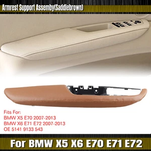 1pc Inner Door Armrest Panel Cover For BMW X5 E70 X6 E71 E72 2007-13 Saddlebrown - Picture 1 of 15