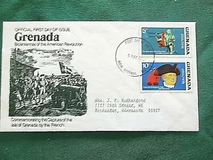FDC*GRENADA*5/6/75- HONORING THE AMERICAN BI-CENTENNIAL*10c & 5c Stamps - Picture 1 of 4