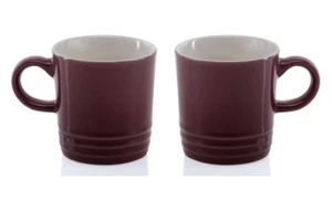 Le Creuset Stoneware Coffee Tea Mugs Cups Fig Purple Set Of 2 New - Picture 1 of 1