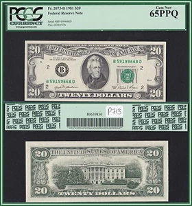 1981 New York $20 Federal Reserve Note PCGS 65 PPQ Gem Uncirculated FRN - Picture 1 of 7