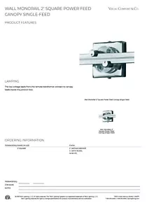 Tech Lighting 700WMOP2SQ Wall Monorail 2" Square Power Feed Canopy GOLD - Picture 1 of 4