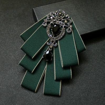 Men Luxury Rhinestone Pre-Tied Bow Tie Glitter Necktie Shirt Neck Tie Retro Prom - Image 1 of 4