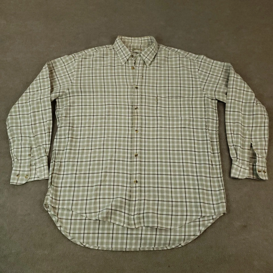 Camisa Beretta Para Hombre Extra Grande Marrón Verde Blanco A Cuadros Abotonada Manga Larga Foto 1 de 4