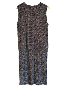 Norma Kamali KamaliKulture Women Herringbone Sleeveless Dress Size Large Black - Picture 1 of 8