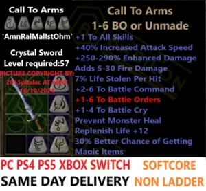 ✅ Interruptor de Xbox de PC PS4 PS5 ✅ CTA % extra Life/Mana D2R Diablo 2 artículos resucitados - Imagen 1 de 2