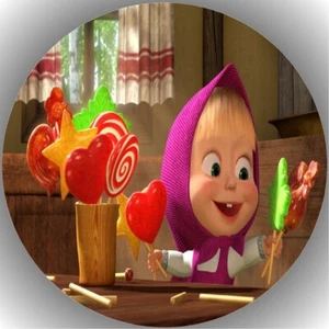 Tortenaufleger Geburtstag Tortenbild Fondant Oblate Mascha und der Bär L38 - Bild 1 von 1