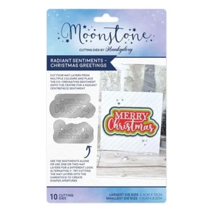 Hunkydory Moonstone - Radiant Sentiments Christmas Greetings Die Set - MSTONE913 - Picture 1 of 7