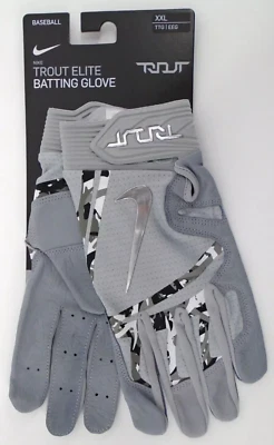 Guantes de bateo Nike Trout Elite para hombre 2XL gris lobo/cromo Foto 1 de 4