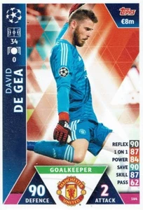 Topps Match Attax Champions League tarjeta n.o 164 David De Gea Manchester United - Imagen 1 de 1
