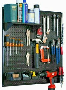4PK Metal Pegboard Tools/Accessories Organizer Wall Mount Panel 24" x 24" Black - Picture 1 of 3