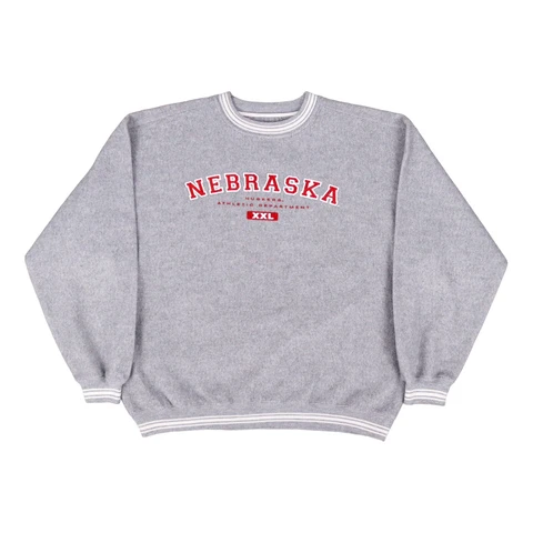 Vintage Nebraska Cornhuskers Sweatshirt Grey Comfy Crewneck Pullover Large Cover