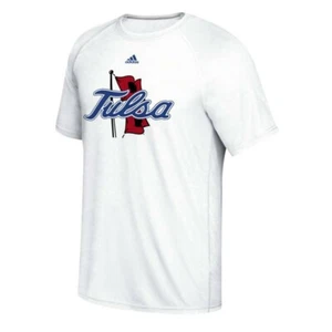 Tulsa Golden Hurricane NCAA Adidas Men's White "Phrase Hat" Climalite T-Shirt - Picture 1 of 2