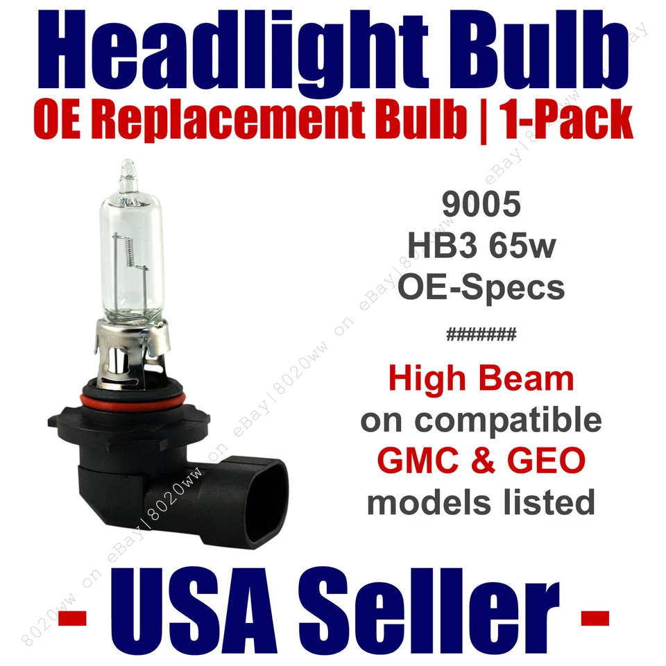 Headlight Bulb High Beam OE Replacement Fits Listed GMC/GEO Models - 9005 - Image 1 of 1