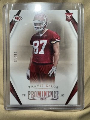 2013 TRAVIS KELCE  - Panini PROMINENCE PLATINUM Rookie RC # 81/99 - Image 1 of 3