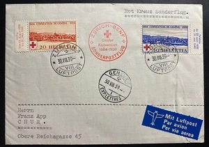 1939 Zurich Switzerland First day Cover FDC To Chur Red Cross Convention - Picture 1 of 2