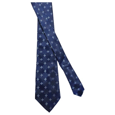 Vintage Class Club Necktie Men's One Size Blue Floral Polyester Classic Formal - Image 1 of 4