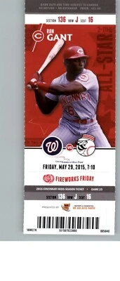 Boleto Nationals vs Cincinnati Reds 29/05/2015 - Ron Gant / Joey Votto HR#17 Foto 1 de 2