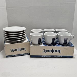 12-pc LAVAZZA Cup & Saucer Set Italy IPA Espresso Cappuccino Latte NOS - Picture 1 of 8