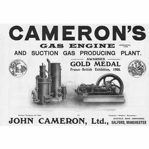 SALFORD John Cameron Ltd Gas Engines - Antique Advert 1909 - Picture 1 of 1