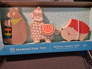 Musical Forest Trio Wooden Baby Toddler Instruments Animals - Set Of 3 Waldorf - Foto 1 di 4