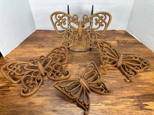 Vintage Resin Homco Butterfly Wall Hanging Art Deco Mid Century Modern Boho Faux - Picture 1 of 10