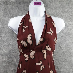 Reformation Dress Womens XS Maroon Mariposa Johnson Halter Butterfly Made USA - Picture 1 of 9