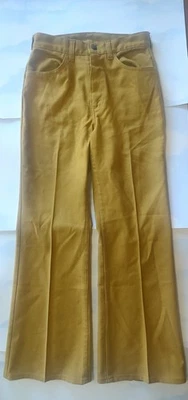 Vintage 1970's Levi's for Gals Mustard Yellow/Gold Flair Leg Sta-Prest Jeans - Image 1 of 4