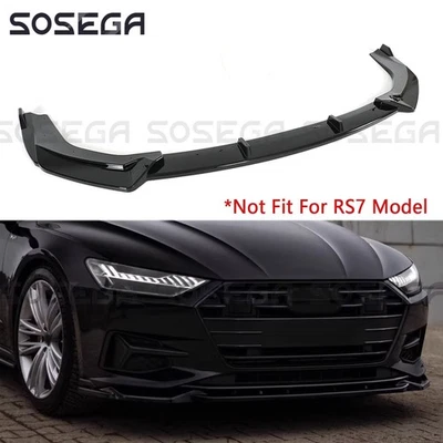 Kit de alerón de parachoques delantero brillante estilo GT 2020-2023 Facelift para Audi S7 C8 Foto 1 de 4
