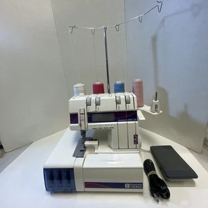 Viking Husqvarna Huskylock 1002LCD Serger Sewing Machine with Pedal - Tested - Picture 1 of 14