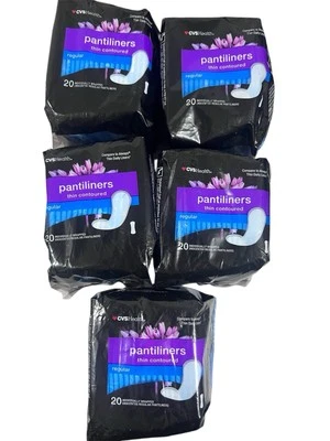CVS Health Pantiliners Delgados Regular Sin Perfume 20ct Paquete De 5 Foto 1 de 4