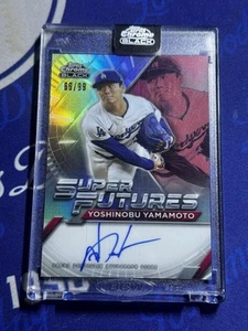 Topps 2025 cromo negro YOSHINOBU YAMAMOTO Super Futures automático/99 #FSA-YY - Imagen 1 de 2