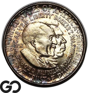 1952 Washington Carver Commemorative Half Dollar, Nice Album Toner - Picture 1 of 3