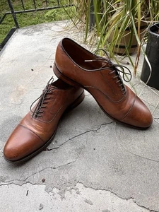 Well Worn Johnston & Murphy Sz 11 M Brown Captoe Lace Up Oxford - Picture 1 of 8