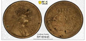 1909-S VDB Lincoln Wheat Cent - PCGS Genuine VF Details - Cleaned True View - Picture 1 of 5