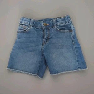 Crazy 8 Kids Girls Size 8 Shorts Soft Stretch Adjustable Waist Blue Denim Jean - Picture 1 of 9