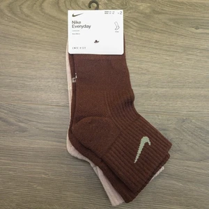 Nike Wool Ankle Socks Size Large 8-10 Mens 2 Pack Brown Earth Platinum 1 Pair - Picture 1 of 5