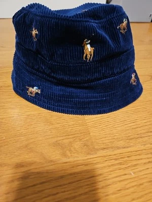 Polo Ralph Lauren Sombrero Cubo Pana Ecuestre Nuevo con Etiquetas Azul Marino S/M Foto 1 de 4