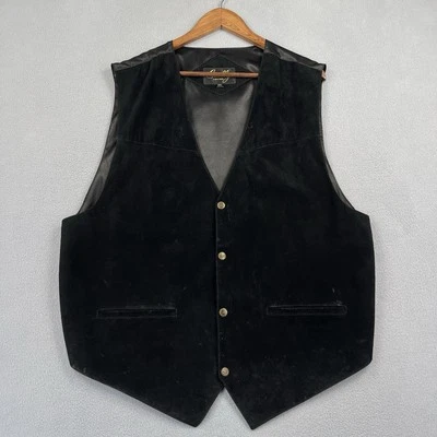 Chaleco de cuero de gamuza Scully para hombre XXL Western Star botones a presión espalda satinada vaquero Foto 1 de 4