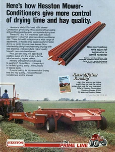 1982 Print Ad of Hesston 1091 Mower Conditioner Farm Tractor - Bild 1 von 2
