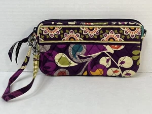 Vera Bradley Zip Top Purple Quilted Wristlet - Picture 1 of 7