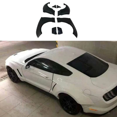 For Ford Mustang 2018-21 GTSS Primer Black Wide Body Fender Flare Body Kit 8PCS - Image 1 of 4
