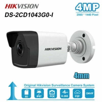 Hikvision DS-2CD1043G0-I 4MP Surveillance CCTV Camera Security Bullet POE H.265 - Image 1 of 4