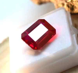 7.70 CT Natural Beautiful Red Ruby Emerald  Shape Cut  A+++  Loose Gemstones - Picture 1 of 5