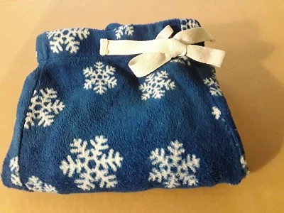 Pantalones de salón para dormir de felpa cálidos con diseño de copo de nieve Faded Glory azules pequeños 4-6 para mujer Foto 1 de 4