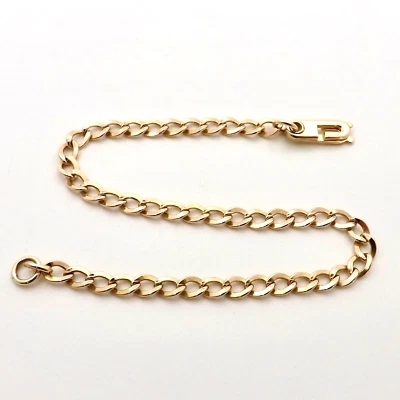 Brazalete con dije de eslabones cubanos ovalados de oro rosa de 10 quilates 5 gr cierre deslizante vintage Foto 1 de 4