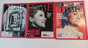 Time Magazine Lot Of 3 Hillary Clinton Nov 2007 To Aug 2016 Secretary of Defense - Picture 1 of 9