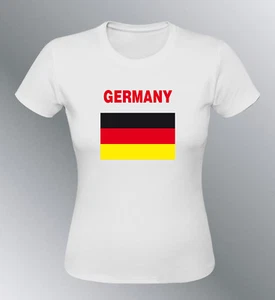 Tee shirt ALLEMAGNE euro monde femme football drapeau deutschland germany flag - Picture 1 of 5