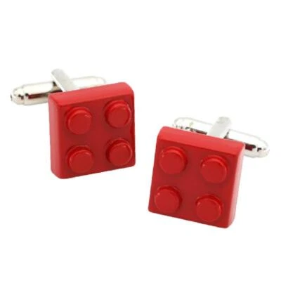BLOQUE DE CONSTRUCCIÓN GEMELOS Rojo Esmalte Metal Novedad Juguete Ladrillo NUEVO con Bolsa de Regalo Foto 1 de 4